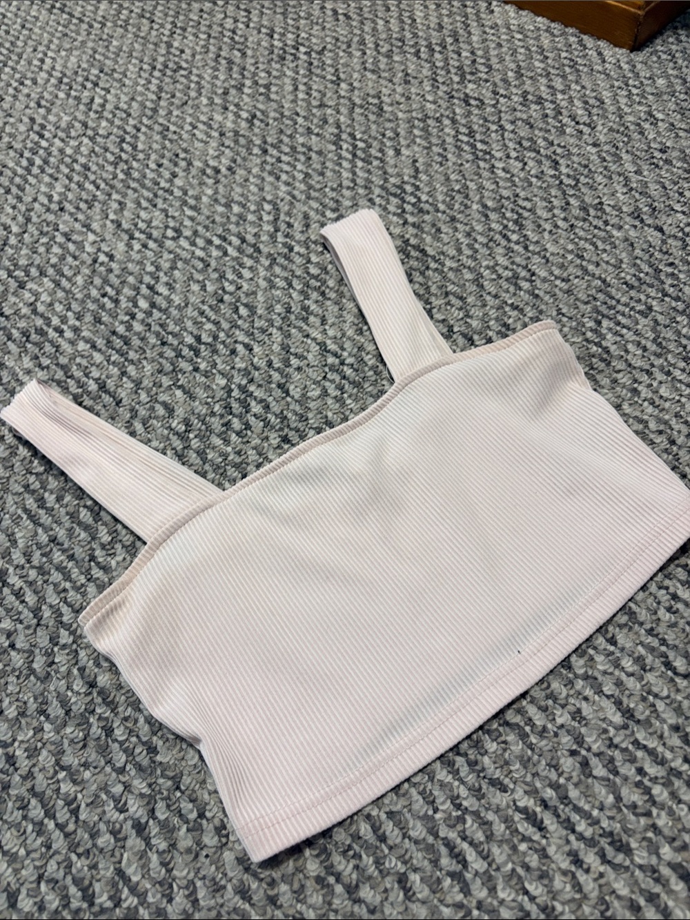 Divided Light Pink Ribbed Square-Neck Crop Top - Picture 3 of 3